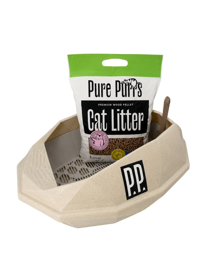 Pure Pets Litter Tray + 5L woodpellet litter.