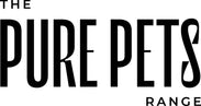 Black text 'PURE PETS RANGE' on a white background